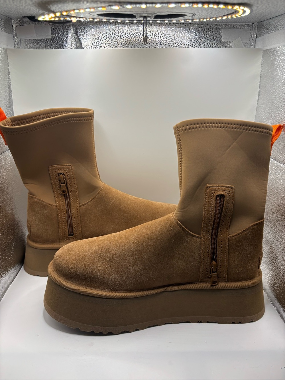 UGG Chestnut Brown Platform Zip Ankle Boots